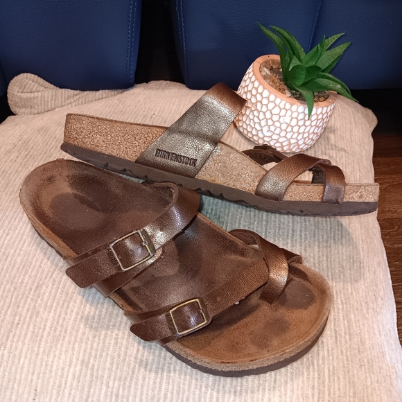 Birkenstock Mayari Sandal Brown Mocha Leather Straps Ladies 6 EU 37 - Picture 3 of 4